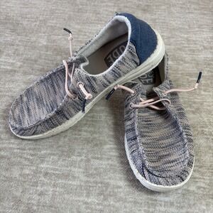 Hey Dude Women Wendy Sox Light Pink 7 Casual Slip On Beach Comfort Shoes Sneaker